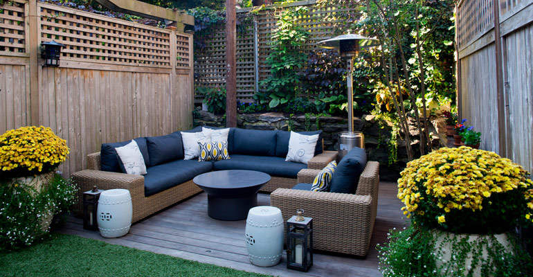 How do you clean deck furniture cushions?